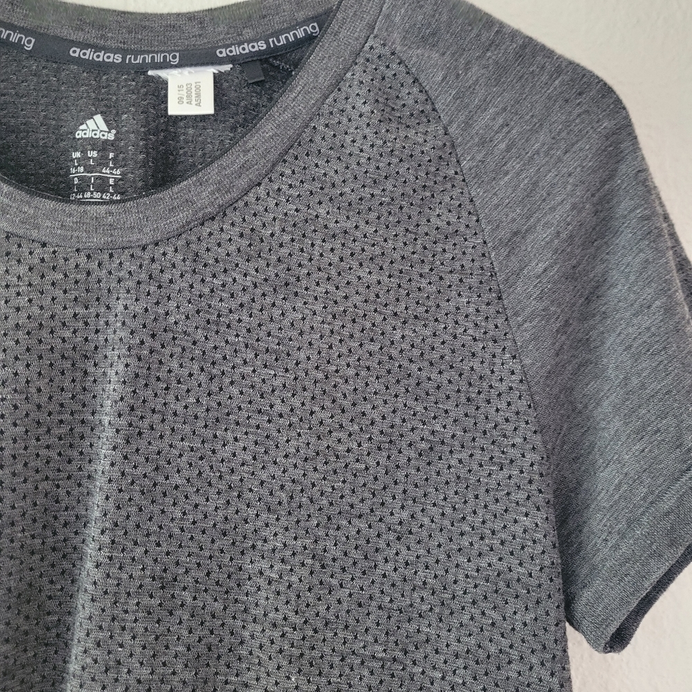 Adidas Women's Charcoal Gray Primeknit Running Top Size Large | Activewear VGUC - Picture 6 of 8